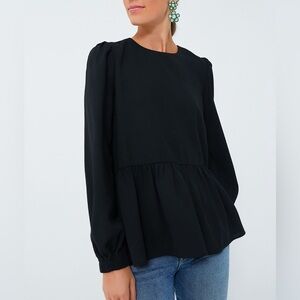 Tuckernuck Pomander Place  Black Carlota Peplum Blouse